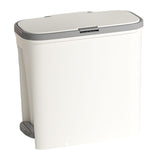 Maxbell Slim Trash Can Rectangular Rubbish Container for Bedroom Kitchen Home Office White