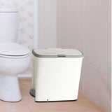 Maxbell Slim Trash Can Rectangular Rubbish Container for Bedroom Kitchen Home Office White