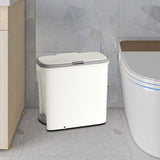 Maxbell Slim Trash Can Rectangular Rubbish Container for Bedroom Kitchen Home Office White