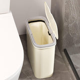 Maxbell Slim Trash Can Rectangular Rubbish Container for Bedroom Kitchen Home Office White
