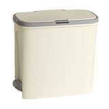 Maxbell Slim Trash Can Rectangular Rubbish Container for Bedroom Kitchen Home Office Cream