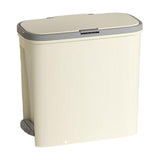 Maxbell Slim Trash Can Rectangular Rubbish Container for Bedroom Kitchen Home Office Cream