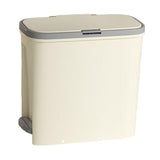 Maxbell Slim Trash Can Rectangular Rubbish Container for Bedroom Kitchen Home Office Cream
