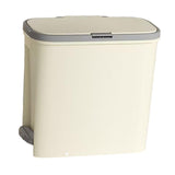 Maxbell Slim Trash Can Rectangular Rubbish Container for Bedroom Kitchen Home Office Cream