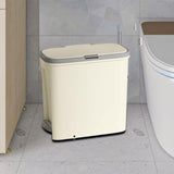 Maxbell Slim Trash Can Rectangular Rubbish Container for Bedroom Kitchen Home Office Cream