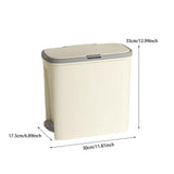 Maxbell Slim Trash Can Rectangular Rubbish Container for Bedroom Kitchen Home Office Cream