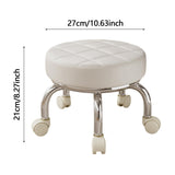 Maxbell 360° Rotating Roller Stool Lazy Housework Stool for Living Room Home Offic White