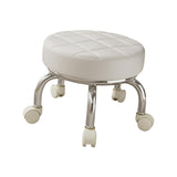 Maxbell 360° Rotating Roller Stool Lazy Housework Stool for Living Room Home Offic White