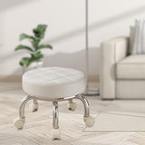 Maxbell 360° Rotating Roller Stool Lazy Housework Stool for Living Room Home Offic White