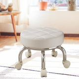 Maxbell 360° Rotating Roller Stool Lazy Housework Stool for Living Room Home Offic White