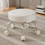 Maxbell 360° Rotating Roller Stool Lazy Housework Stool for Living Room Home Offic White