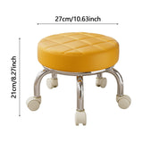 Maxbell 360° Rotating Roller Stool Lazy Housework Stool for Living Room Home Offic Orange