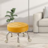 Maxbell 360° Rotating Roller Stool Lazy Housework Stool for Living Room Home Offic Orange