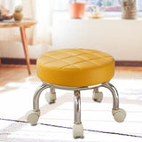 Maxbell 360° Rotating Roller Stool Lazy Housework Stool for Living Room Home Offic Orange