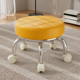 Maxbell 360° Rotating Roller Stool Lazy Housework Stool for Living Room Home Offic Orange