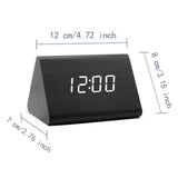 Maxbell Digital Alarm Clock Wood Triangle Alarm Clock for Bedside Living Room Office Black