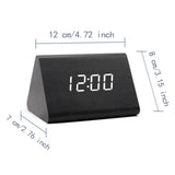 Maxbell Digital Alarm Clock Wood Triangle Alarm Clock for Bedside Living Room Office White