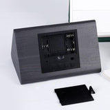 Maxbell Digital Alarm Clock Wood Triangle Alarm Clock for Bedside Living Room Office White