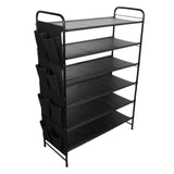 Maxbell Shoe Rack Vertical Metal Storage Organizer for Bedroom Small Space Apartment 6 Layer