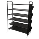 Maxbell Shoe Rack Vertical Metal Storage Organizer for Bedroom Small Space Apartment 6 Layer