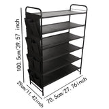 Maxbell Shoe Rack Vertical Metal Storage Organizer for Bedroom Small Space Apartment 6 Layer