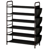 Maxbell Shoe Rack Vertical Metal Storage Organizer for Bedroom Small Space Apartment 6 Layer