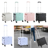 Maxbell Folding Shopping Cart with Lid Portable Hand Truck for School Camping Garden Gray