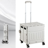 Maxbell Folding Shopping Cart with Lid Portable Hand Truck for School Camping Garden Gray