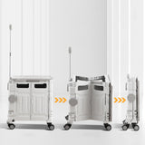 Maxbell Folding Shopping Cart with Lid Portable Hand Truck for School Camping Garden Gray