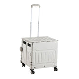 Maxbell Folding Shopping Cart with Lid Portable Hand Truck for School Camping Garden Gray