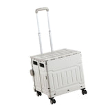 Maxbell Folding Shopping Cart with Lid Portable Hand Truck for School Camping Garden Gray