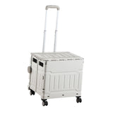 Maxbell Folding Shopping Cart with Lid Portable Hand Truck for School Camping Garden Gray