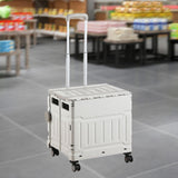 Maxbell Folding Shopping Cart with Lid Portable Hand Truck for School Camping Garden Gray