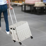 Maxbell Folding Shopping Cart with Lid Portable Hand Truck for School Camping Garden Gray