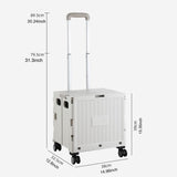 Maxbell Folding Shopping Cart with Lid Portable Hand Truck for School Camping Garden Gray
