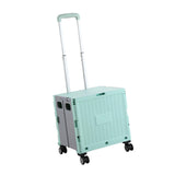 Maxbell Folding Shopping Cart with Lid Portable Hand Truck for School Camping Garden Green