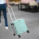 Maxbell Folding Shopping Cart with Lid Portable Hand Truck for School Camping Garden Green