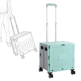 Maxbell Folding Shopping Cart with Lid Portable Hand Truck for School Camping Garden Green