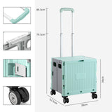 Maxbell Folding Shopping Cart with Lid Portable Hand Truck for School Camping Garden Green