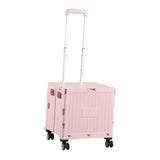 Maxbell Folding Shopping Cart with Lid Portable Hand Truck for School Camping Garden Pink