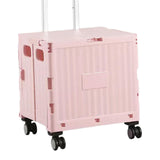 Maxbell Folding Shopping Cart with Lid Portable Hand Truck for School Camping Garden Pink