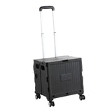 Maxbell Folding Shopping Cart with Lid Portable Hand Truck for School Camping Garden Black