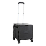 Maxbell Folding Shopping Cart with Lid Portable Hand Truck for School Camping Garden Black