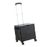 Maxbell Folding Shopping Cart with Lid Portable Hand Truck for School Camping Garden Black