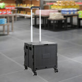 Maxbell Folding Shopping Cart with Lid Portable Hand Truck for School Camping Garden Black