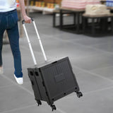 Maxbell Folding Shopping Cart with Lid Portable Hand Truck for School Camping Garden Black