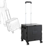 Maxbell Folding Shopping Cart with Lid Portable Hand Truck for School Camping Garden Black