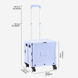 Maxbell Folding Shopping Cart with Lid Portable Hand Truck for School Camping Garden Purple