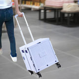 Maxbell Folding Shopping Cart with Lid Portable Hand Truck for School Camping Garden Purple