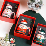 Maxbell Christmas Ceramic Mug Tea Cup Festival with Handle Breakfast Mug Novelty Mug Red